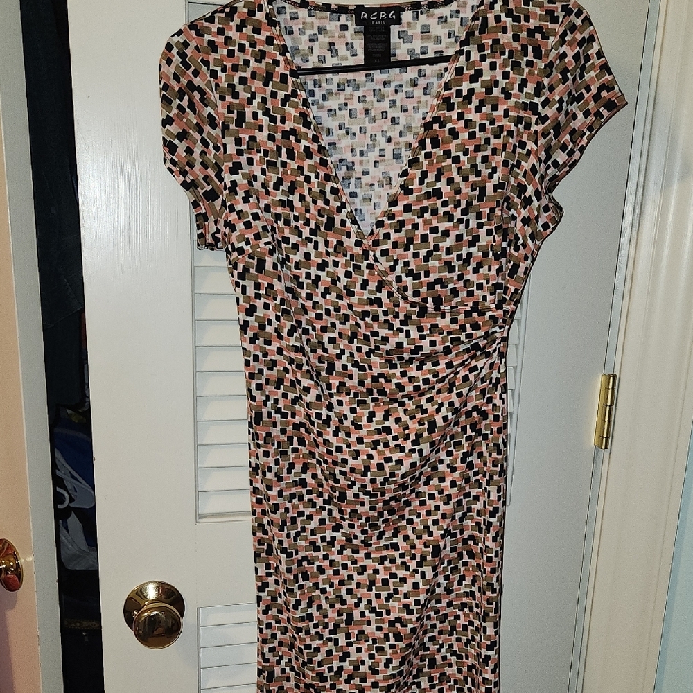 BCBG Multicolor Geometric Print Dress